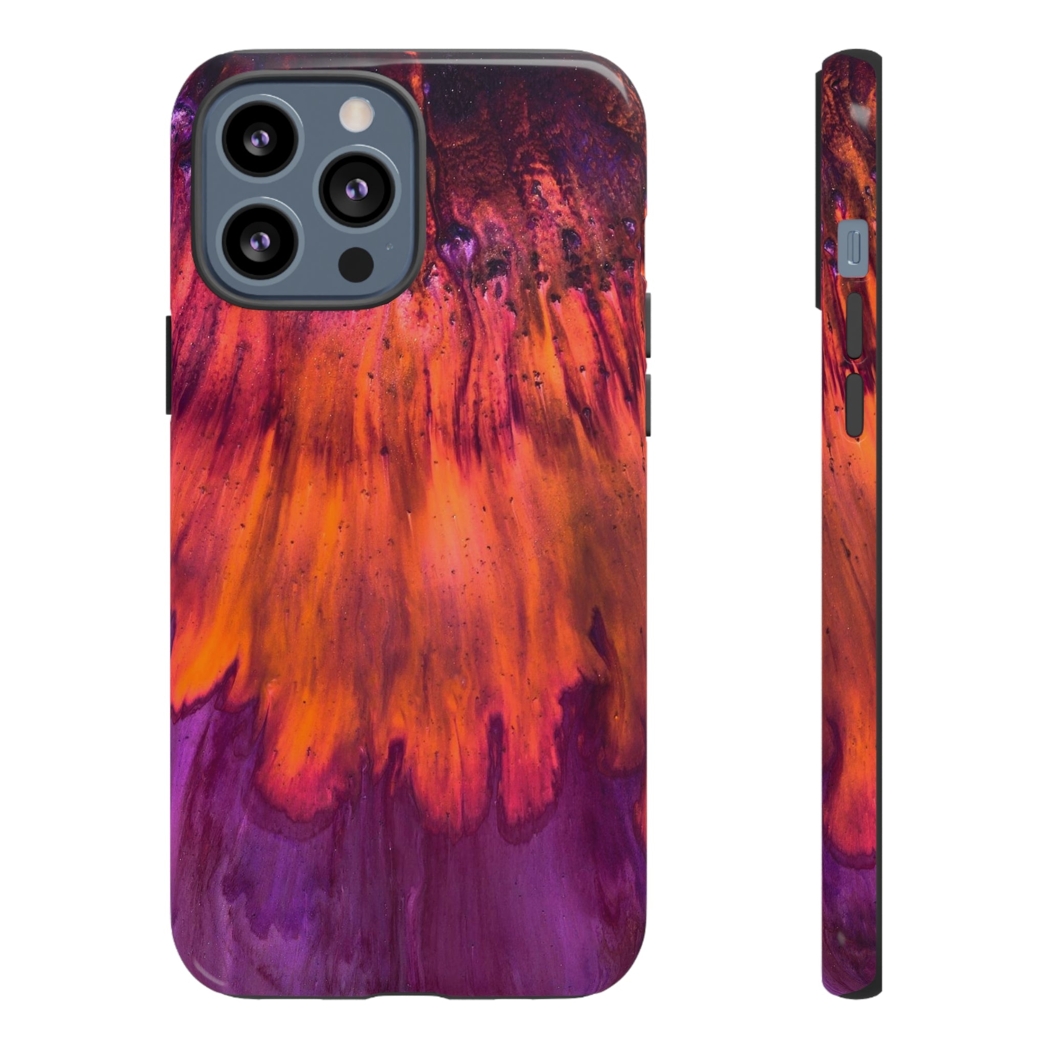 Orange Flow Ink Art iPhone Case (Protective) iPhone 13 Pro Max Glossy Phone Case