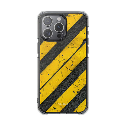 Cracked Hazard Lines iPhone Case - Impact