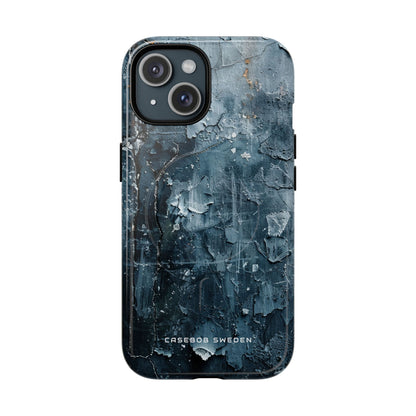 Weathered Blue Tapestry with Cracked Layers iPhone 15  Tough+ Phone Case