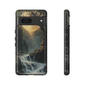 Moonlit Waterfall Silence - Protective Phone Case