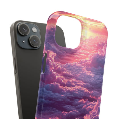 Pink Purple Clouds - Slim iPhone 15 Phone Case