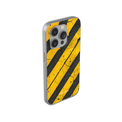Yellow Stripe Distress iPhone 14 Pro Case - Soft