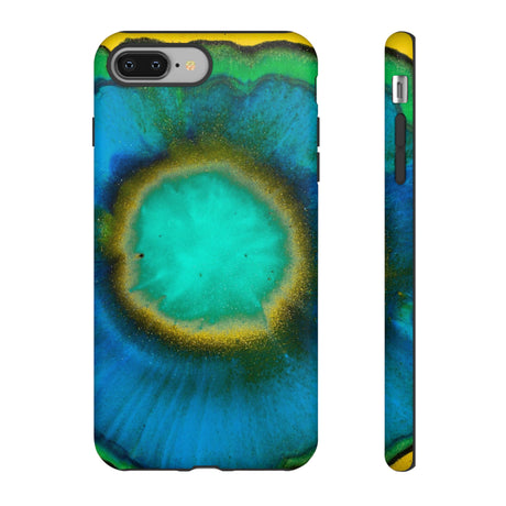 Neon Blue Ink Art iPhone Case (Protective) iPhone 8 Plus Matte Phone Case