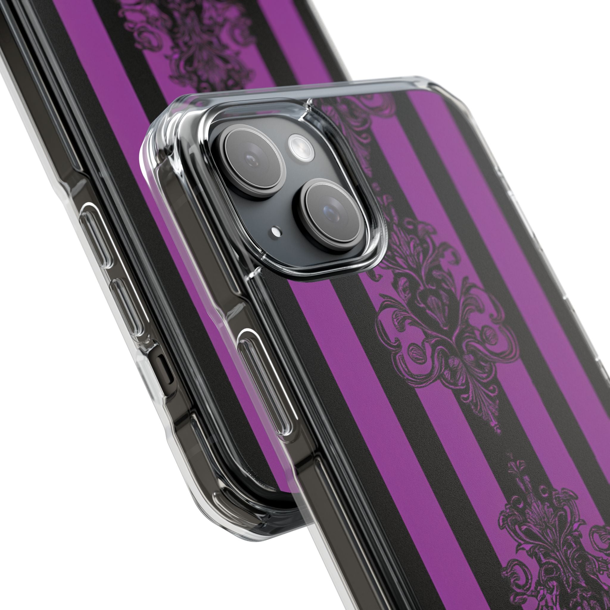 Damask Elegance Purple iPhone 15 Plus Case - Impact
