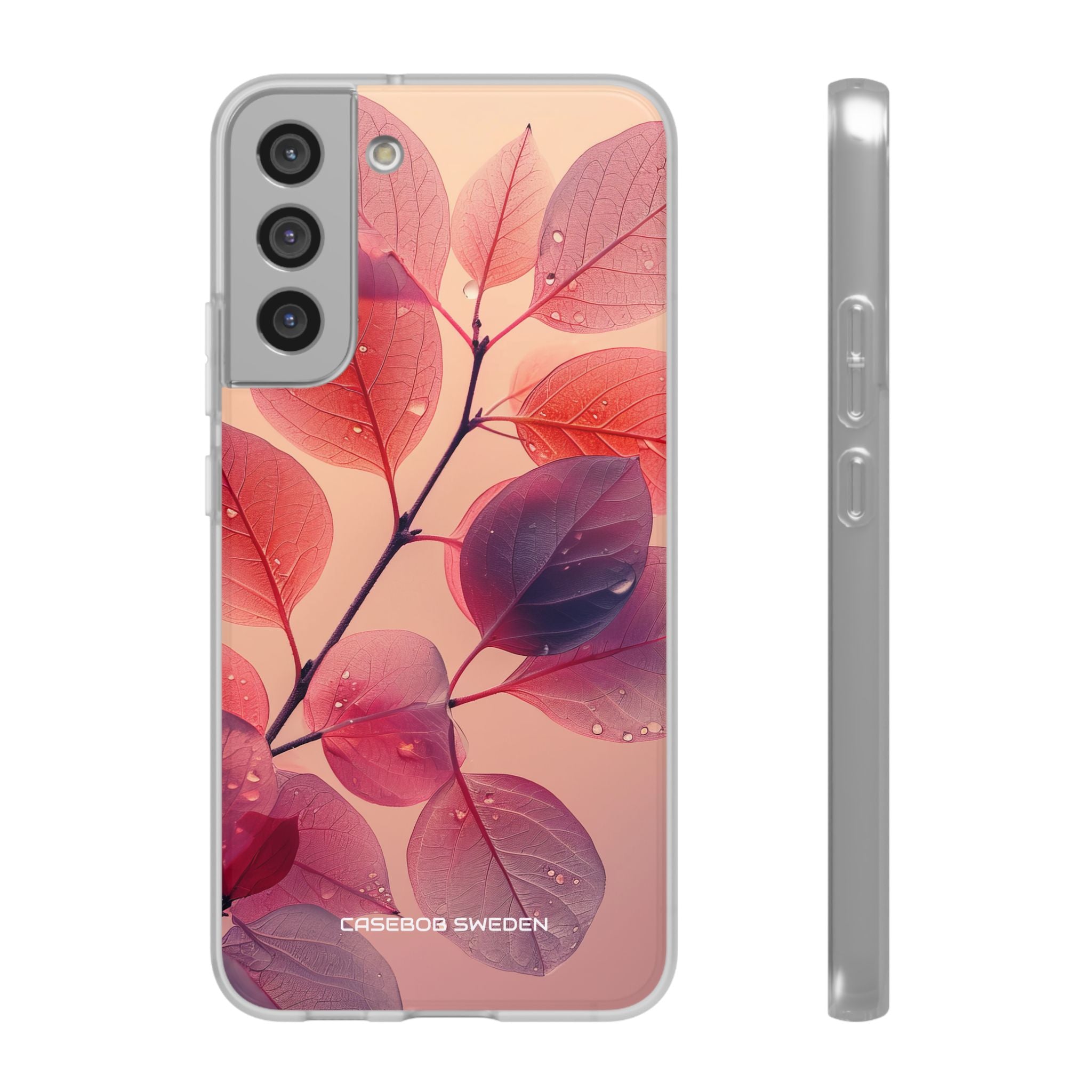 Pink Serenity Leaf Design - Flexi Samsung S22 Phone Case