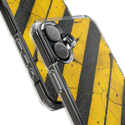 Cracked Hazard Lines iPhone Case - Impact