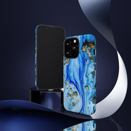 Blue Ice Ink Art iPhone Case (Protective) Phone Case