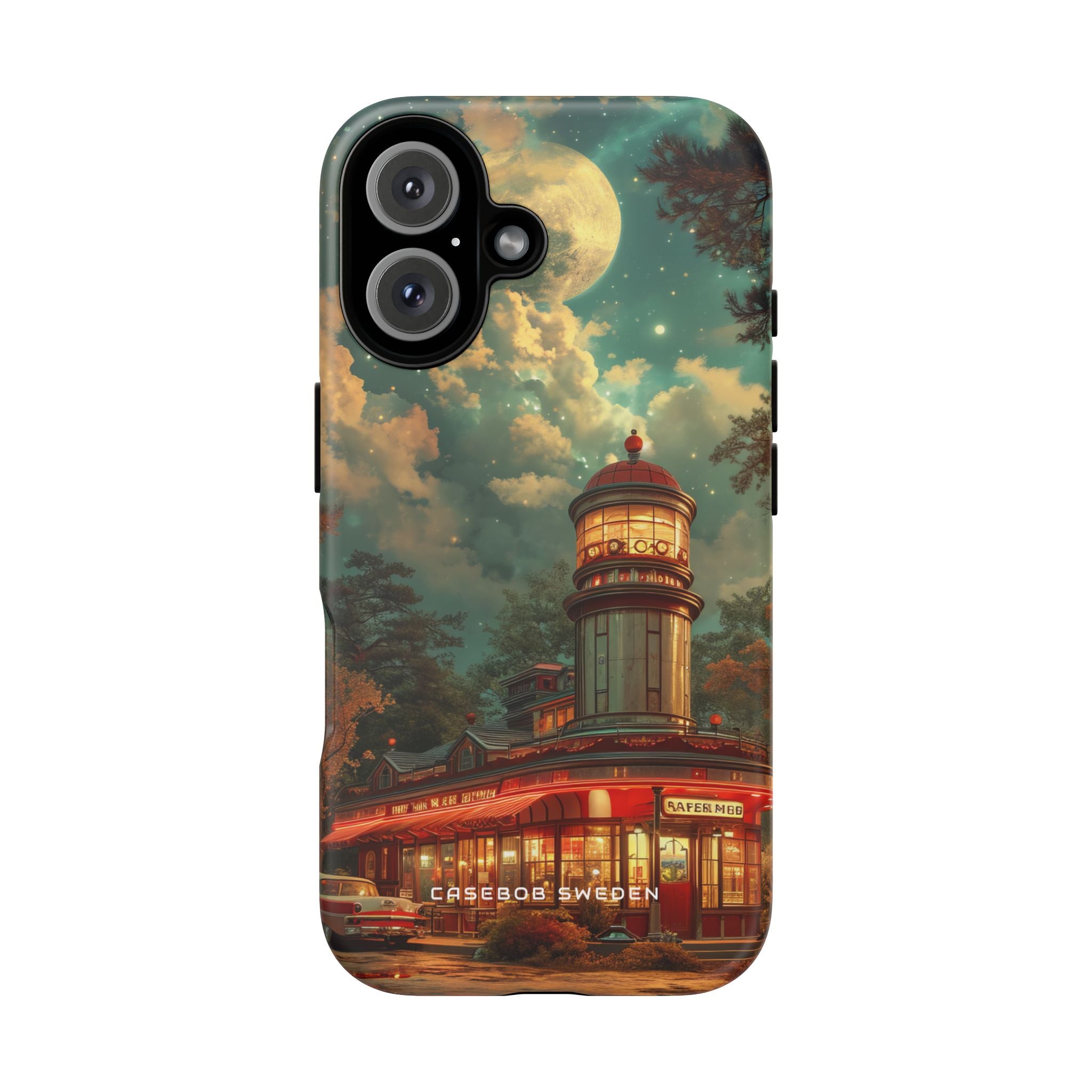 Vintage Moonlit Diner Fantasy iPhone 16 - Tough Phone Case