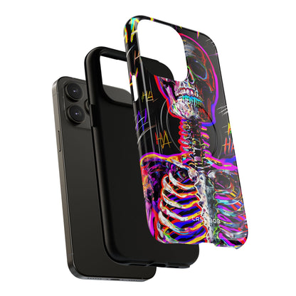 Neon Skeleton Laugh iPhone 14 Pro Max Case - Tough+