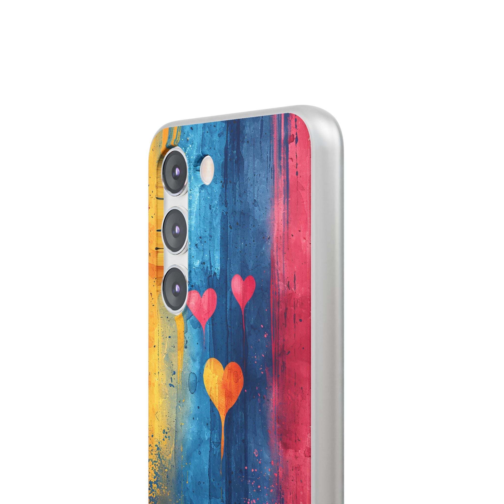 Hearts Watercolor Art - Flexi Samsung S23 Phone Case