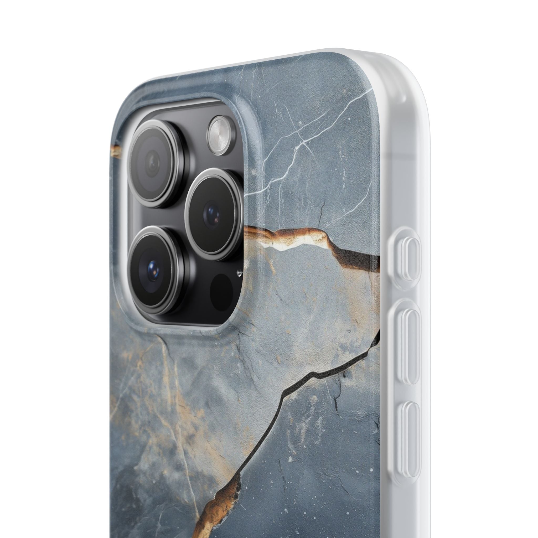 Jagged Vein Navy iPhone 15 Pro Case - Soft