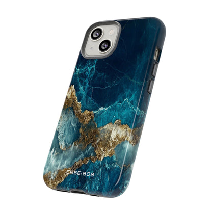 Jagged Gold Split iPhone 14 Case - Tough
