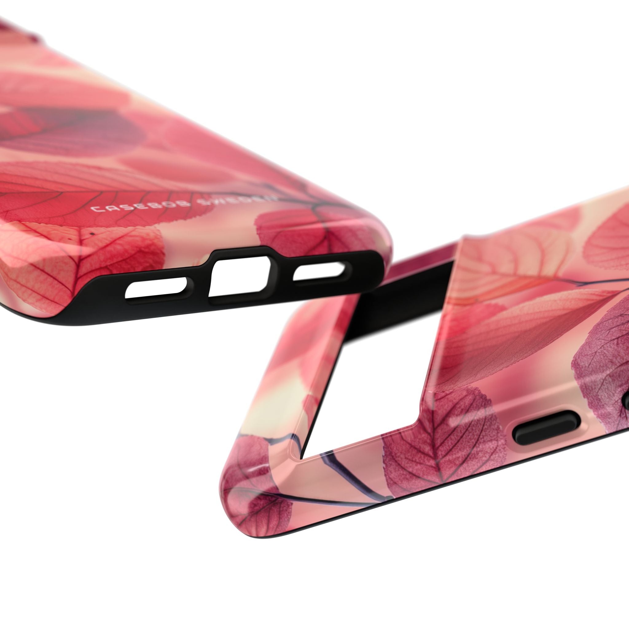 Elegant Pink Leaves Google Pixel 8 - Tough Phone Case