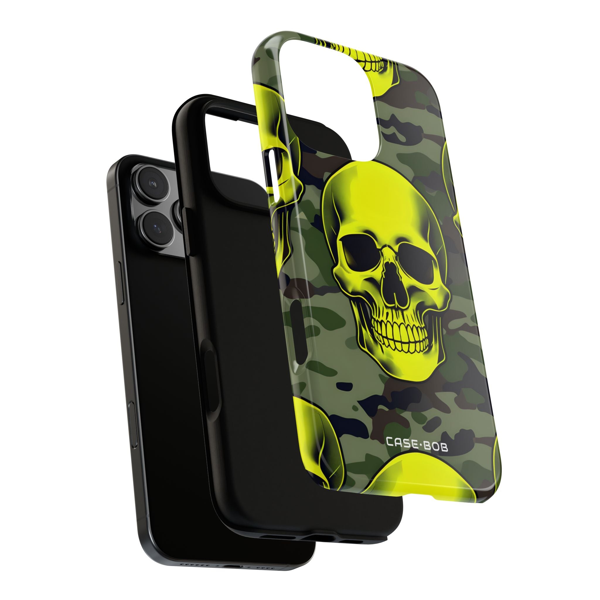 Neon Skull Camo iPhone 16 Pro Max Case - Tough