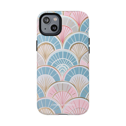 Art Deco Pastel Fan Pattern - Tough + MagSafe® iPhone 14 Phone Case