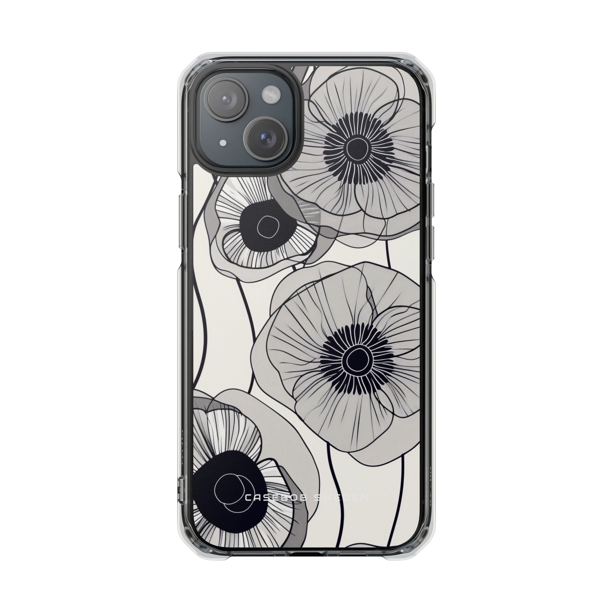 Modern Minimalist Flowers iPhone 15 - Clear Impact Phone Case