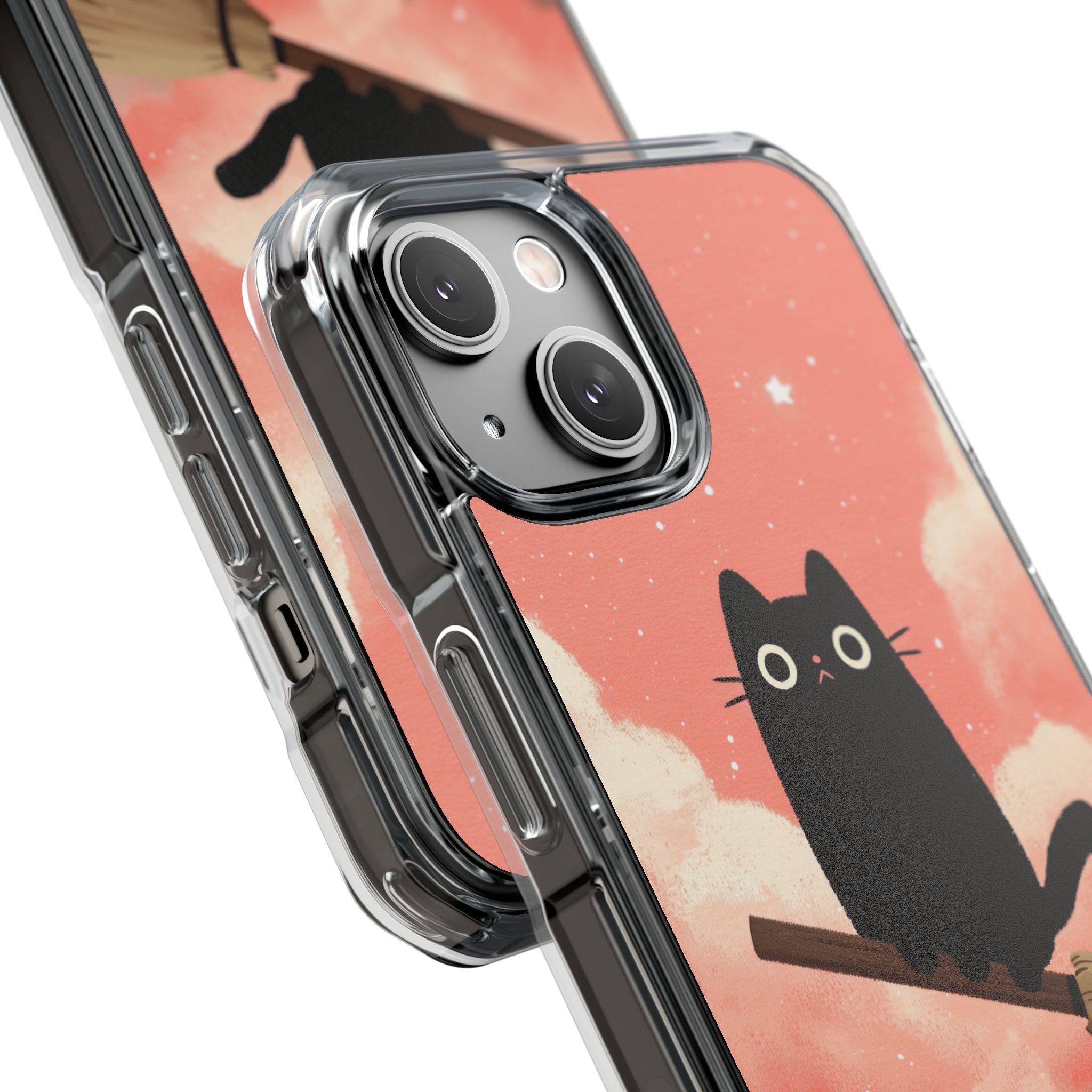 Cat Rides Broom iPhone Case - Impact