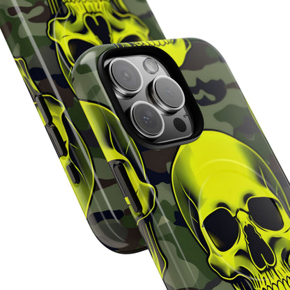 Neon Skull Camo iPhone 16 Pro Max Case - Tough+