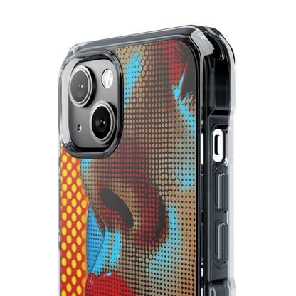 Yellow Red Pop Art Portrait - Clear Impact iPhone 14 Phone Case