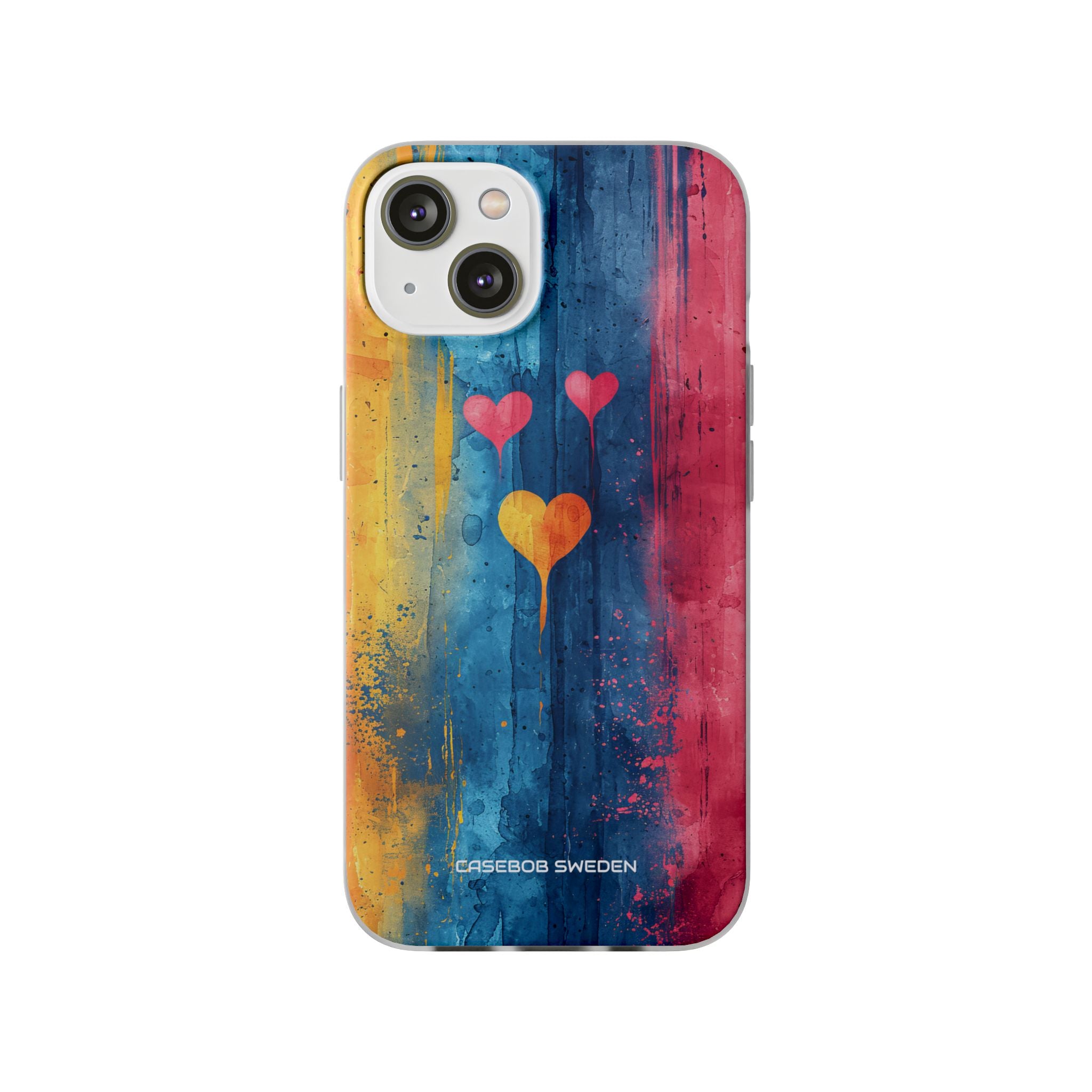 Hearts Watercolor Art - Flexi iPhone 14 Phone Case