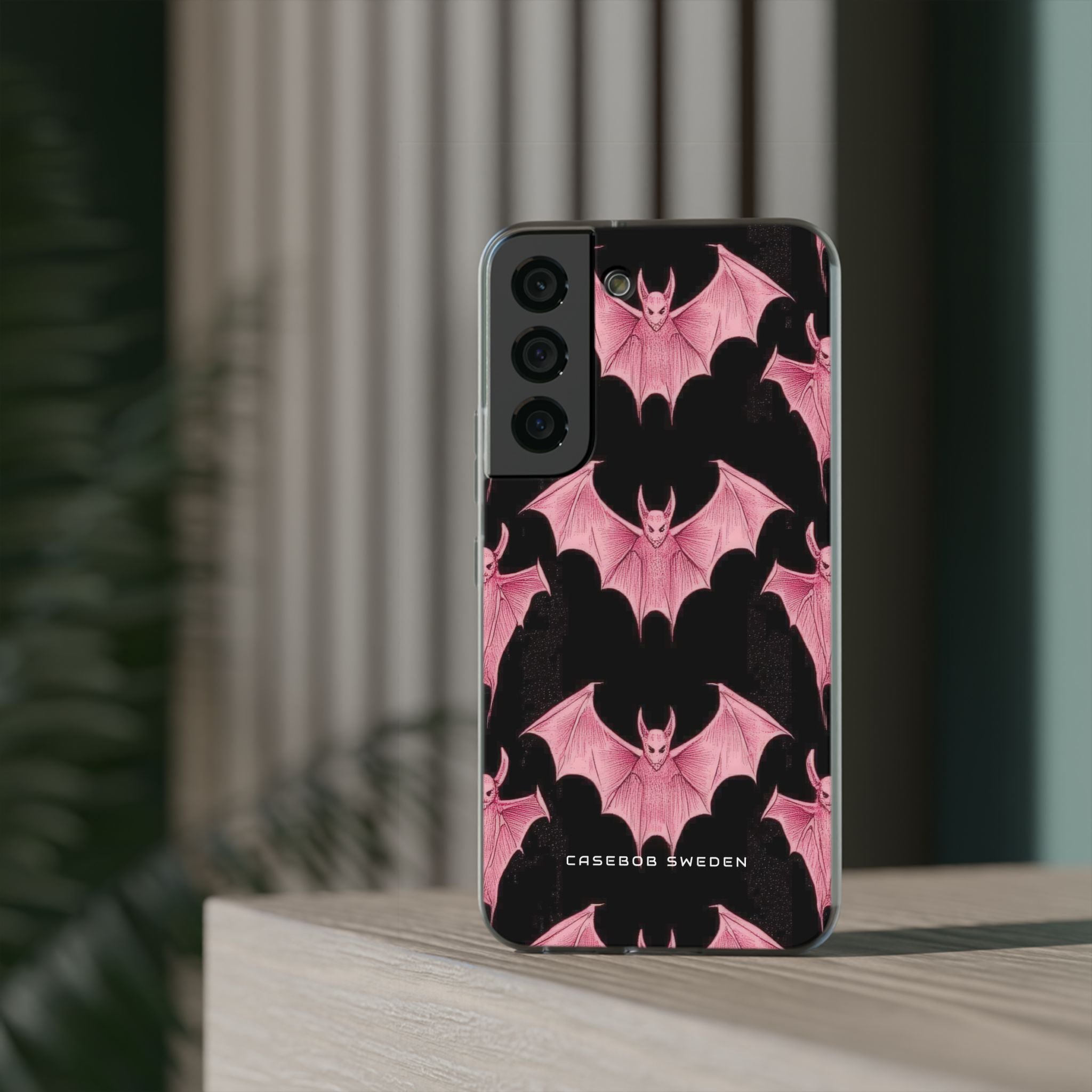 Gothic Pink Bats Aflame Samsung S22 - Flexi Phone Case