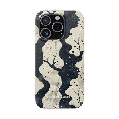 Organic Fluid Silhouettes with Cosmic Depth iPhone 15 - Flexi Phone Case