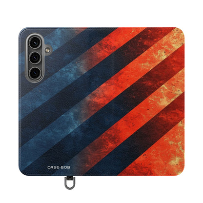 Diagonal Stripes Blaze - Samsung S24 Plus Case - Wallet