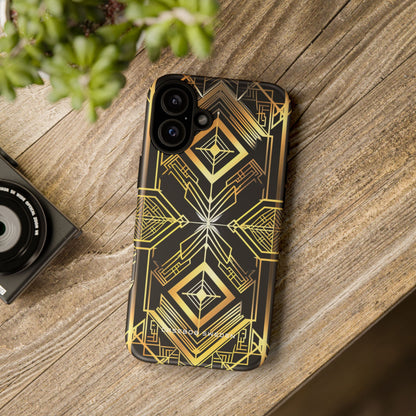 Golden Geometric Opulence iPhone 16 - Tough Phone Case