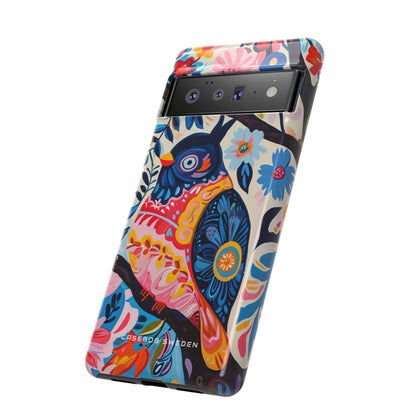 Whimsical Vintage Owl with Floral Charm Google Pixel 6 - Tough Phone Case