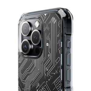 Cyber Circuitry Art - Phone Case for iPhone (Clear Impact - Magnetic)