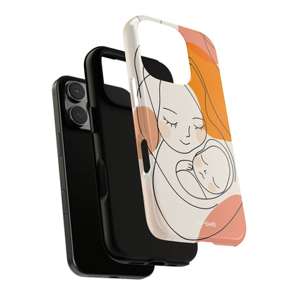 Mother Embraces Child - iPhone Case