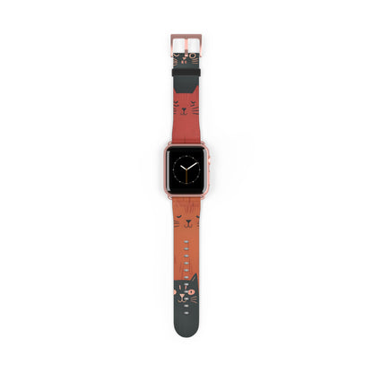 Cat Columns Orange - Watch Band
