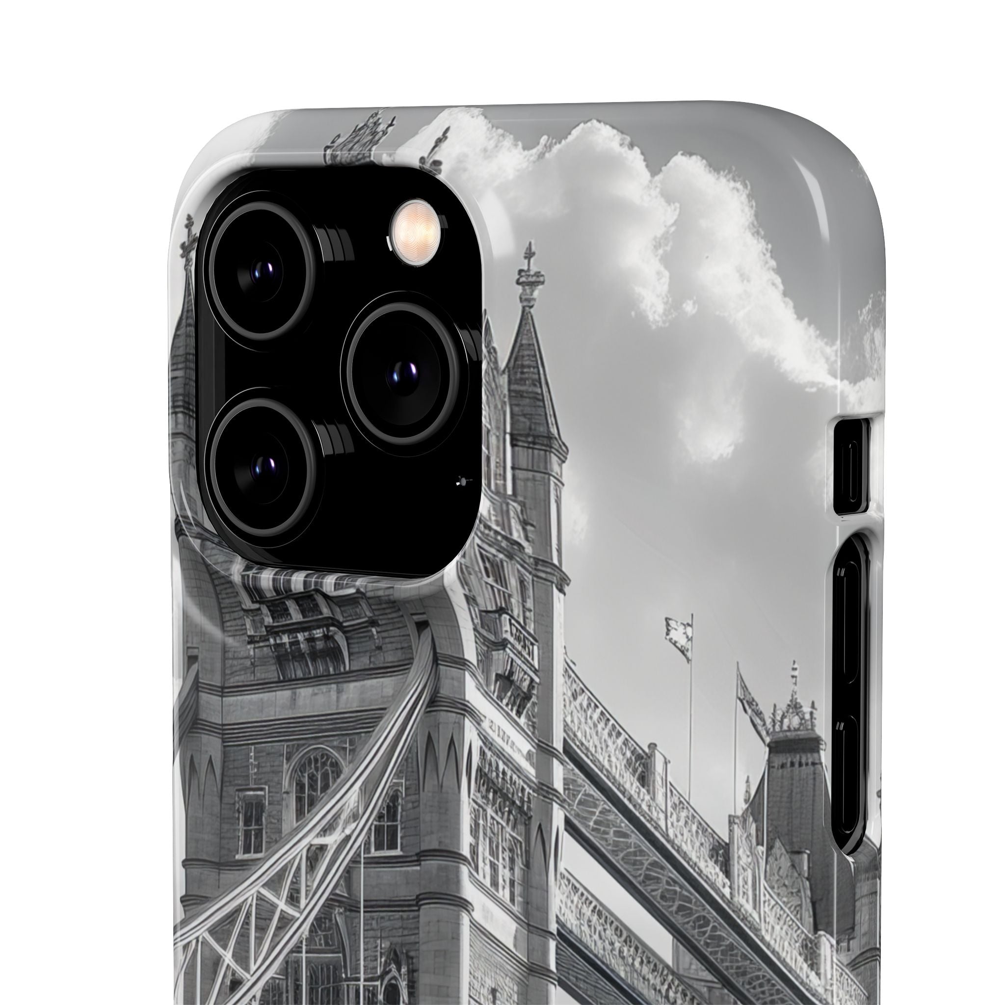 Tower Bridge Monochrome Architecture Study iPhone 14 - Slim Phone Case