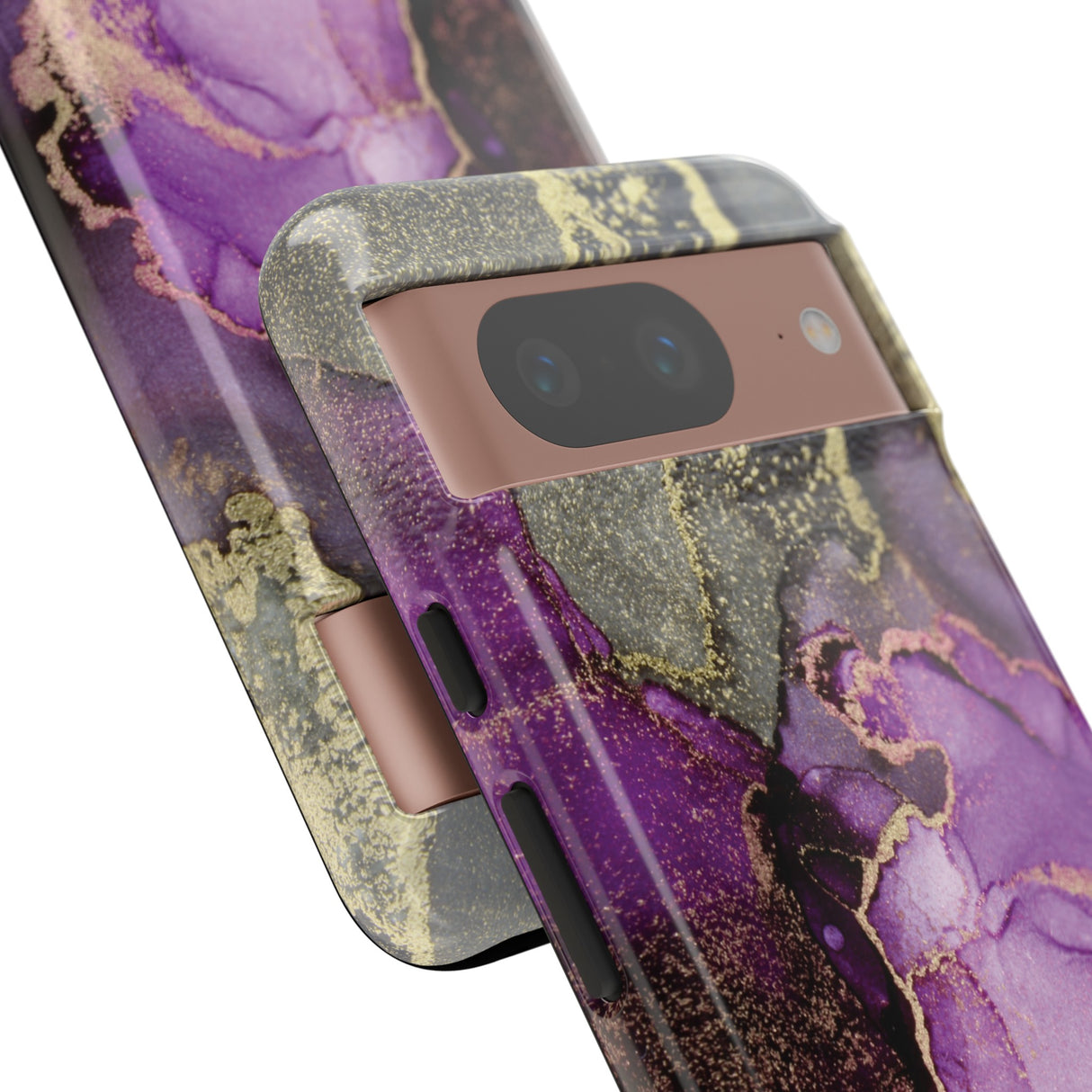 Purple Marble & Gold Phone - Protective Phone Case