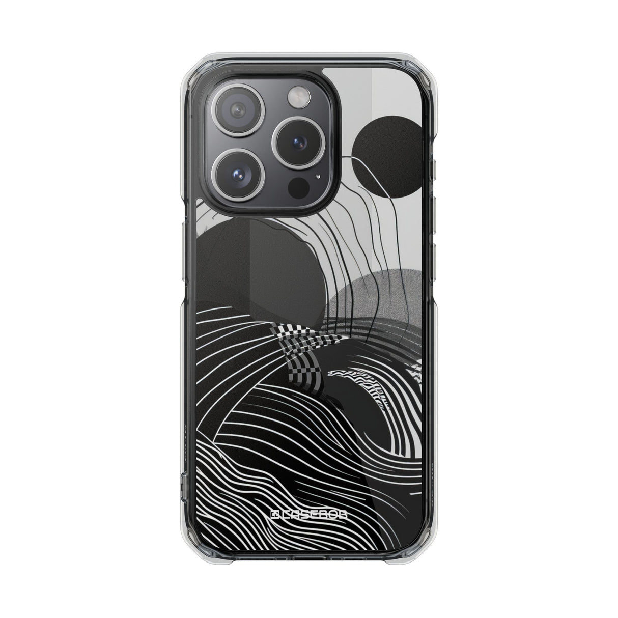 Monochrome Dynamics - Phone Case for iPhone (Clear Impact - Magnetic)