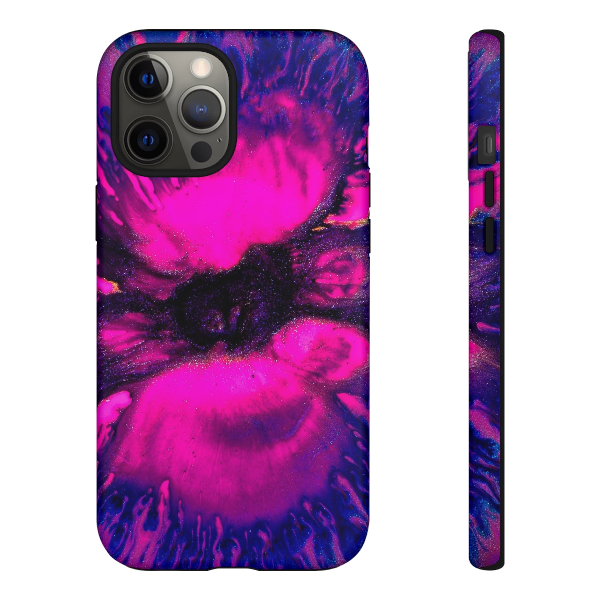 Deep Pink Ink Art iPhone Case (Protective) iPhone 12 Pro Max Matte Phone Case