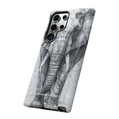 Elephant Line Geometry Samsung S23 - Tough Phone Case