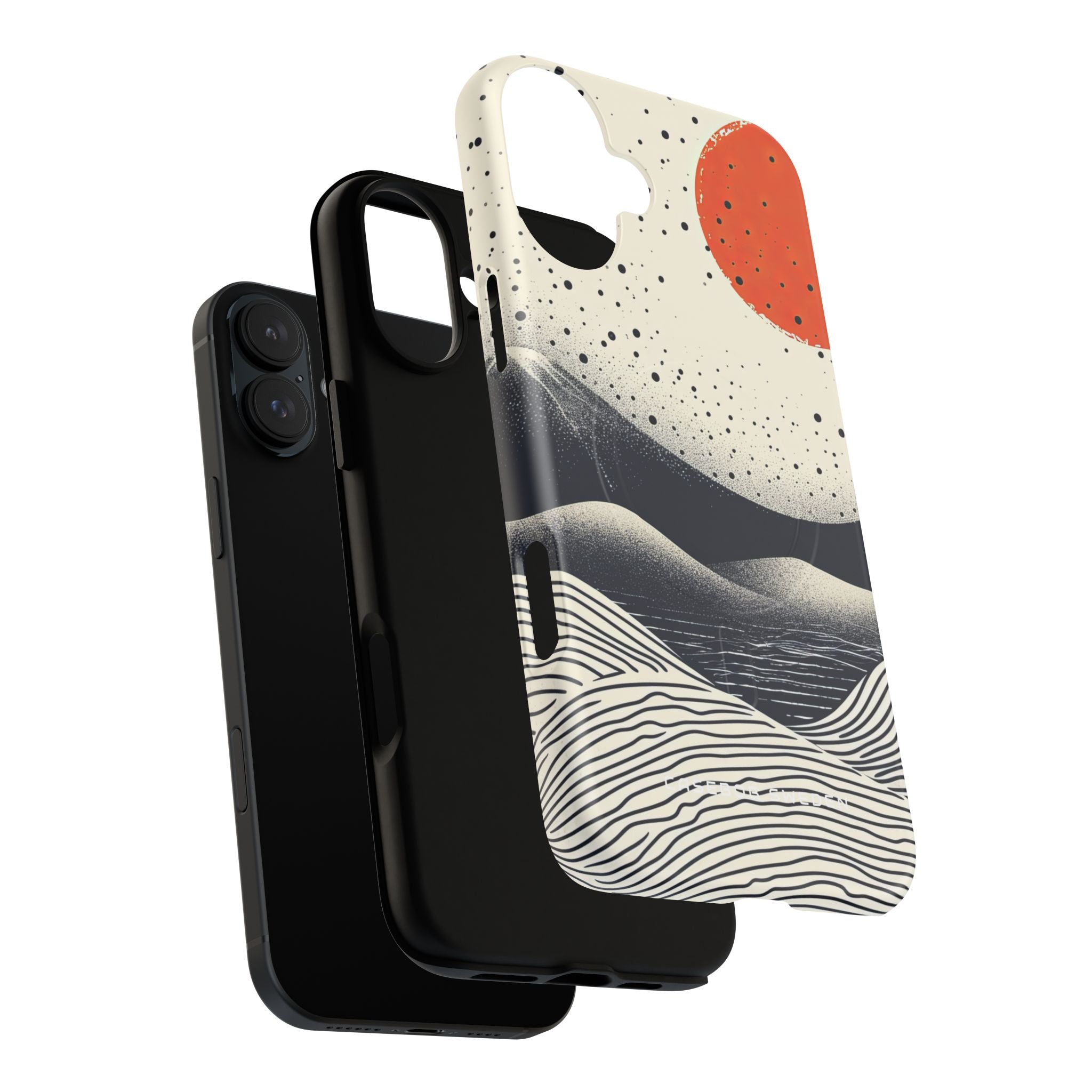 Red Sun Over Flowing Horizons iPhone 16  Tough+ Phone Case