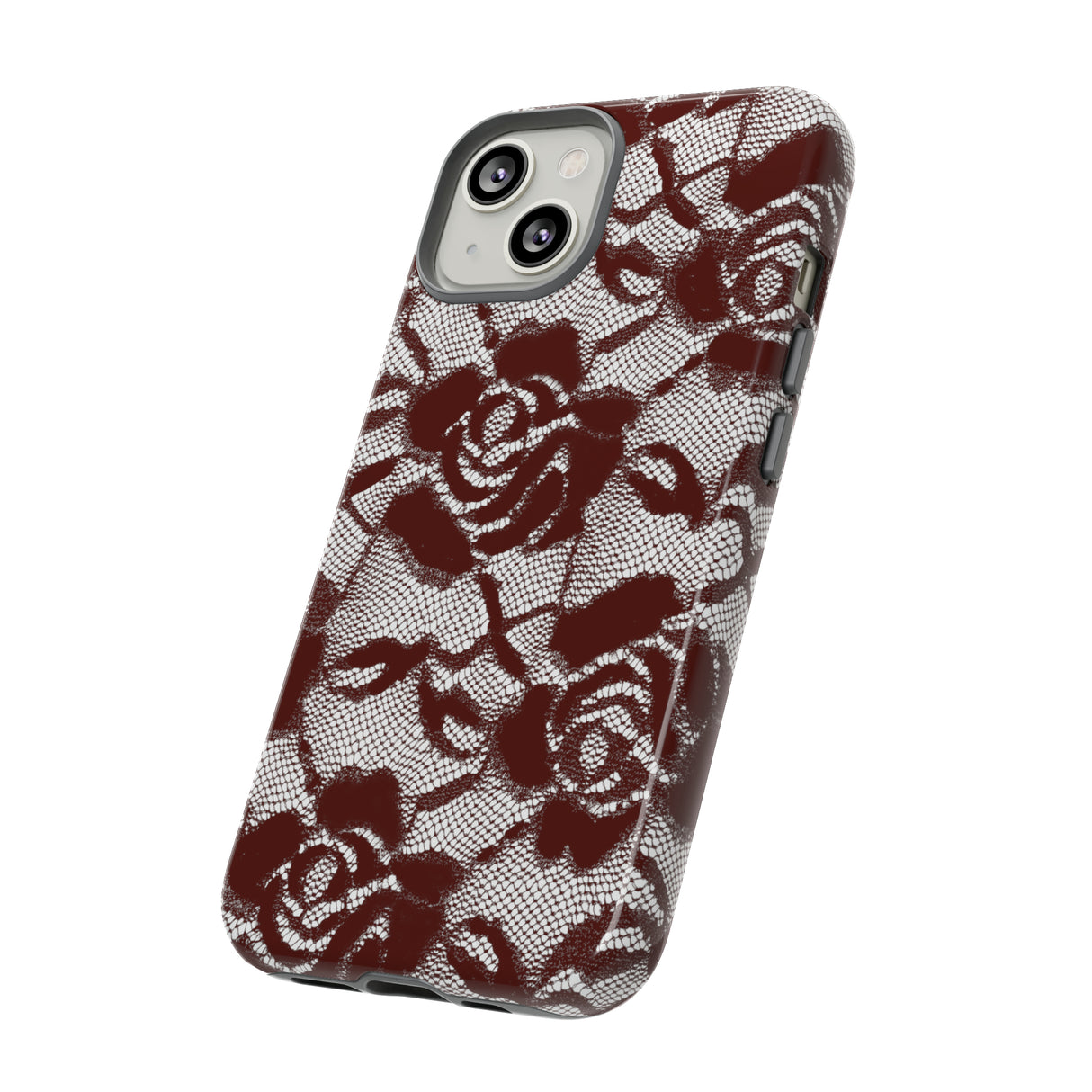 Red Lace Gothic Flower - Protective Phone Case