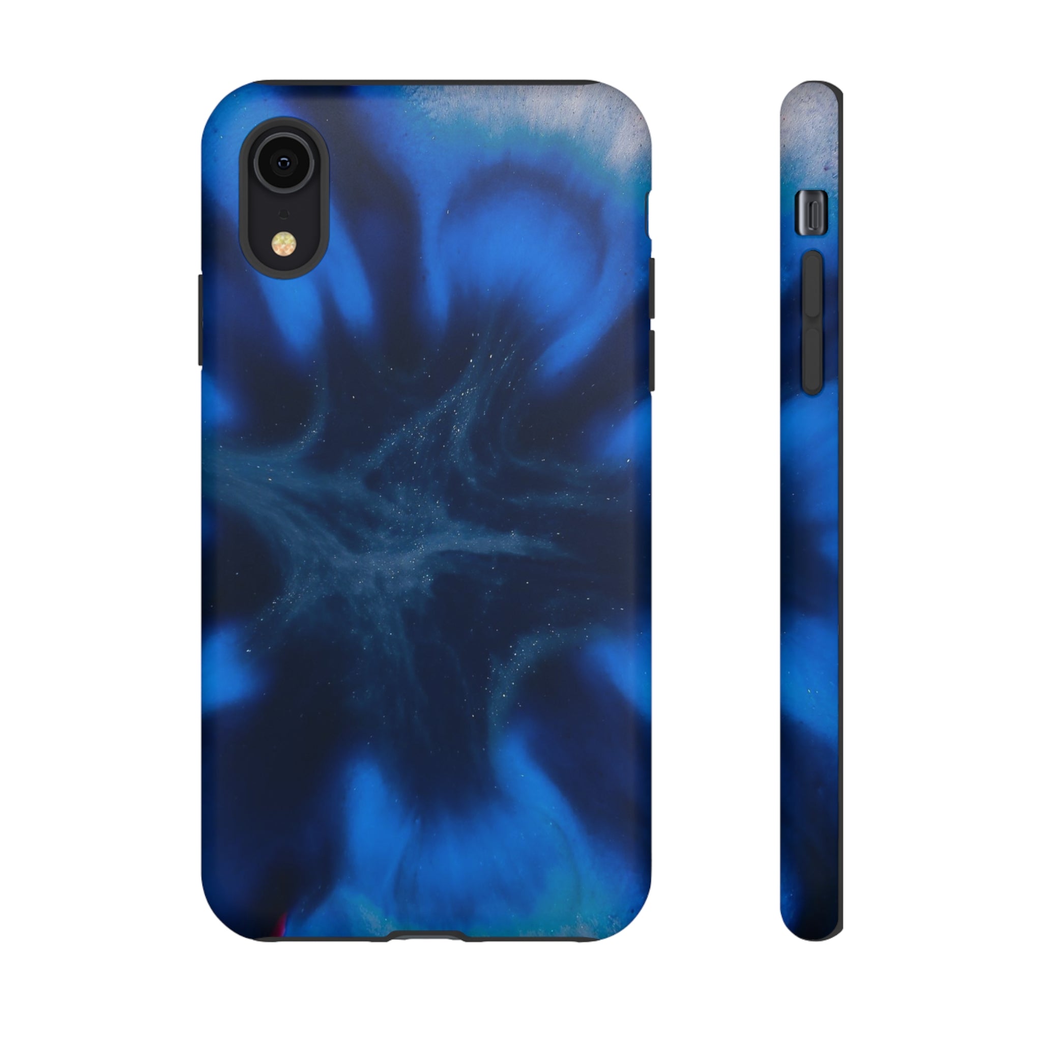 Blue Star Marble Ink Art iPhone Case (Protective) iPhone XR Matte Phone Case