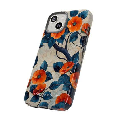 Orange Blossoms Mosaic Harmony iPhone 14 - Tough Phone Case