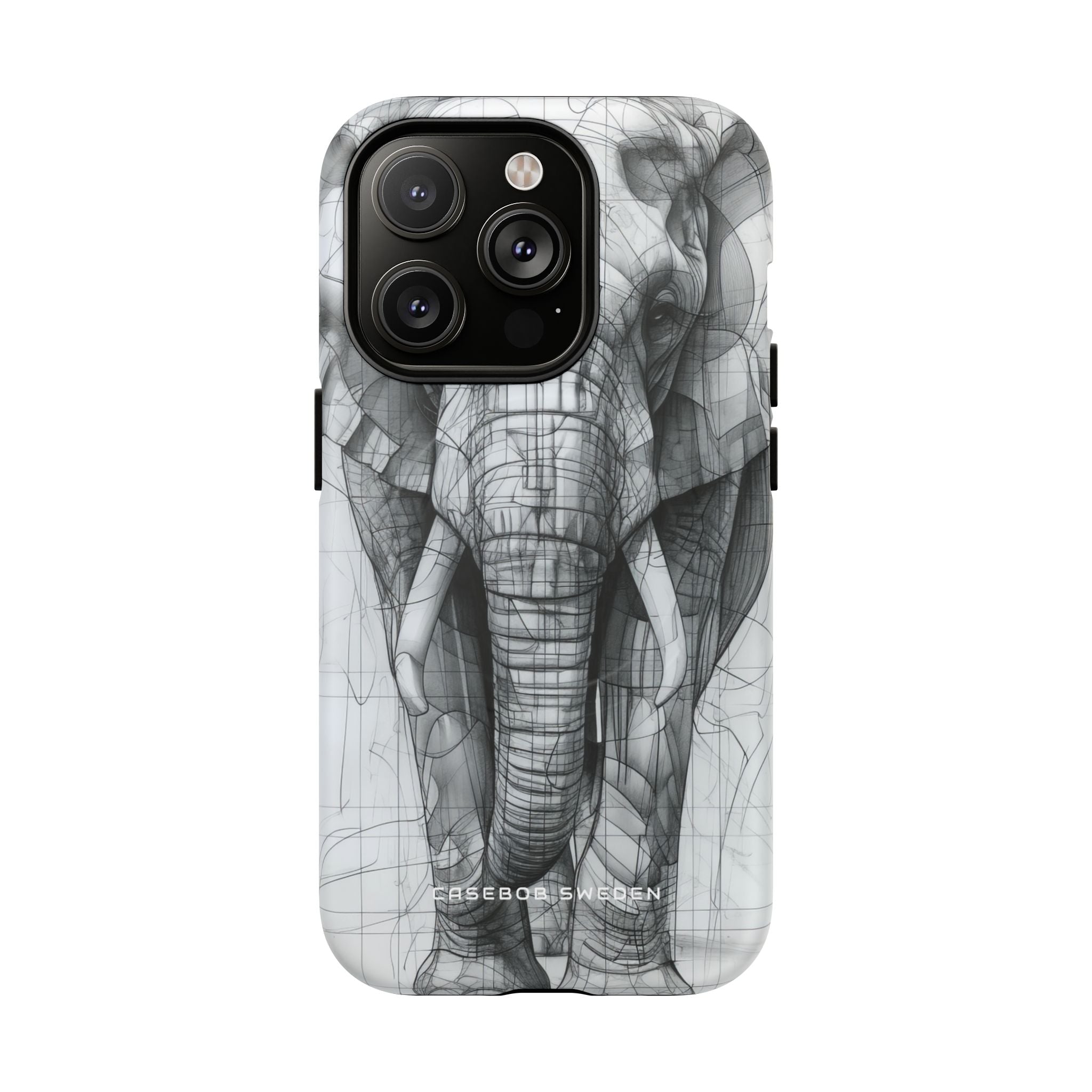 Elephant Line Geometry iPhone 14 | Tough+ Phone Case