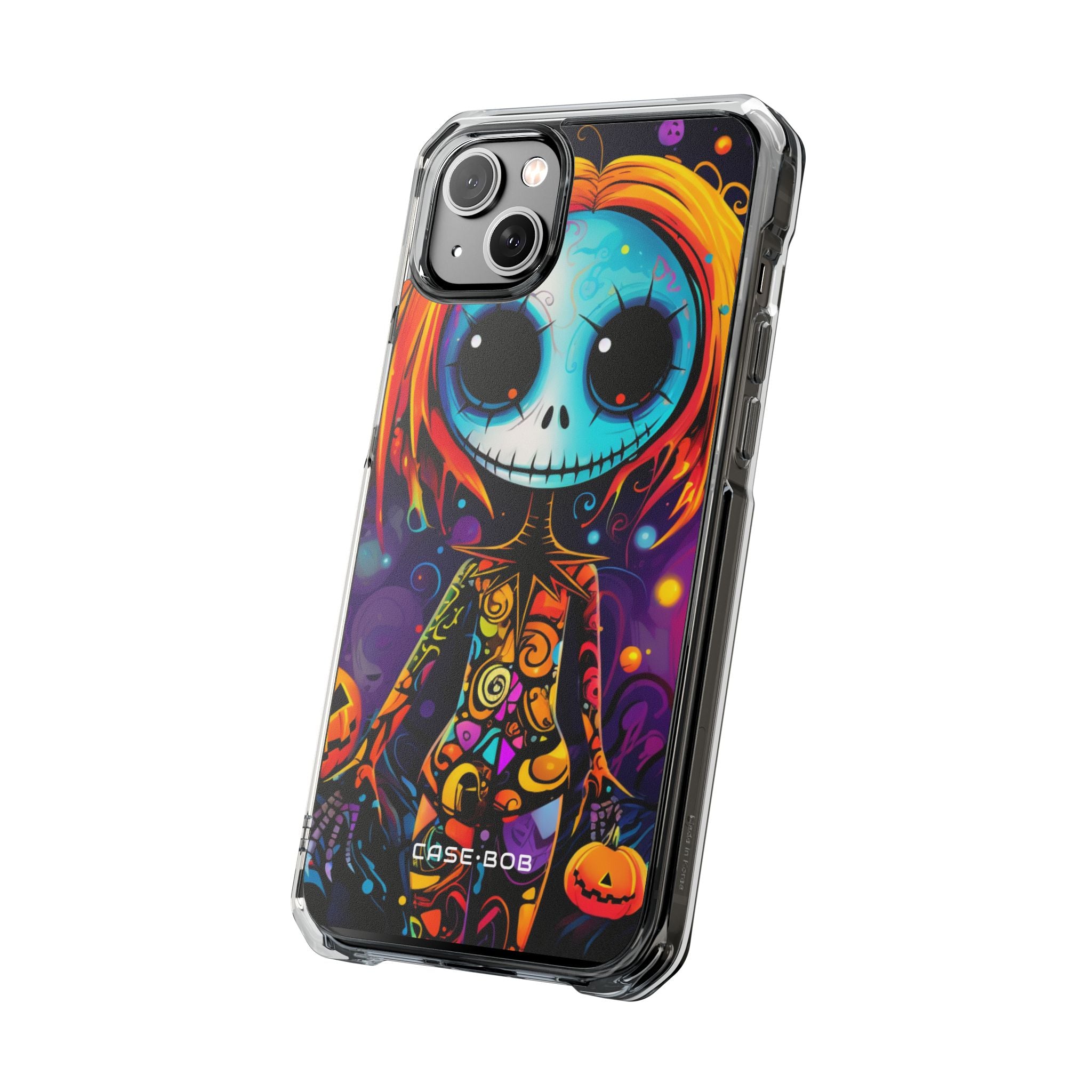 Blue Skull Swirl iPhone 14 Plus Case - Impact