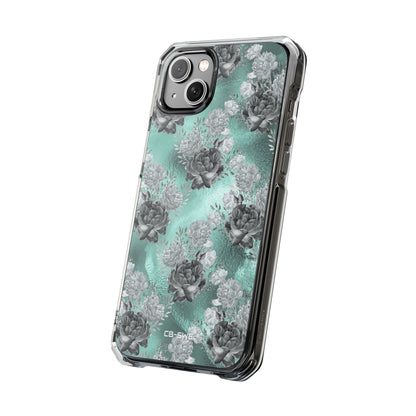 Teal Floral Elegance iPhone Case - Impact