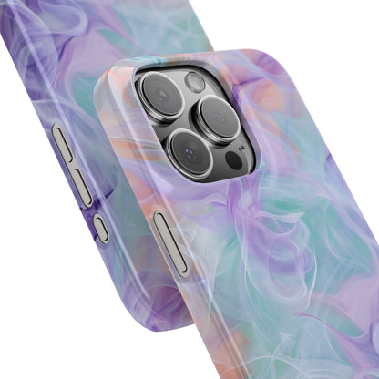 Purple Peach Whirl - Slim iPhone 16 Phone Case