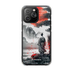 Serene Samurai Sunrise - Phone Case for iPhone (Clear Impact - Magnetic)