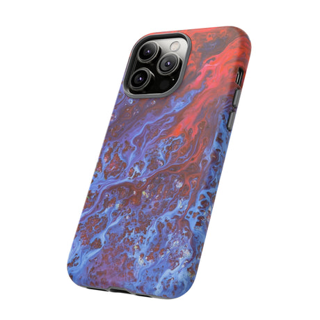 Blue Lava Ink Art iPhone Case (Protective) Phone Case