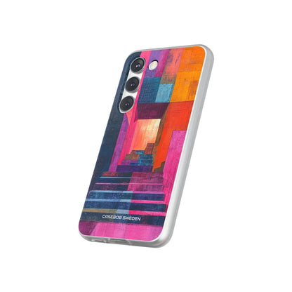 Pink Orange Geometry - Flexi Samsung S23 Phone Case