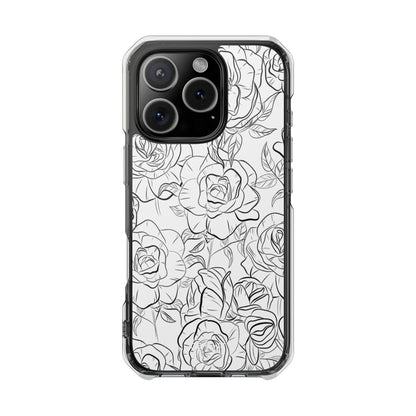 Intricate Rose Sketches iPhone Case - Impact