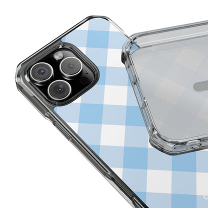 Soft Blue Gingham Elegance iPhone Case - Impact